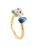 Les Little Cats With Cat and Butterfly Adjustable Ring