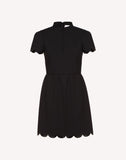 Red Valentino Dress in Cady Tech with Scallop Detail