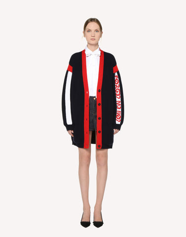 Red Valentino "Satin-Back Crepe Dress With “Love You"" Print "
