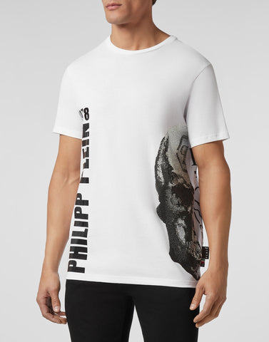 Philipp Plein T-shirt Platinum Cut Round Neck Skull