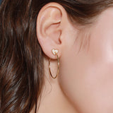 Le Loup Vintage sweetheart Gold Earring with Gold Heart  NO.3
