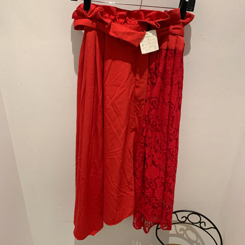 WW Red Lace Blet Skirt