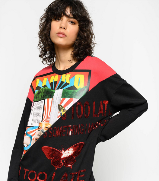 Pinko SWEATSHIRT WITH PRINT AND LETTERING