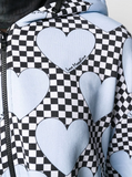 Love Moschino Check Heart Print Zipped Hoodie