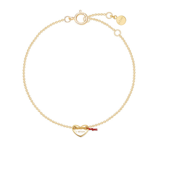 Le Loup " I Wish"  Gold Heart Bracelets