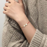 Le Loup Piggy Bracelet Gold with Red Line