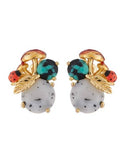 Les Nereides Mushrooms And Ladybrids On Stone Clip Earrings