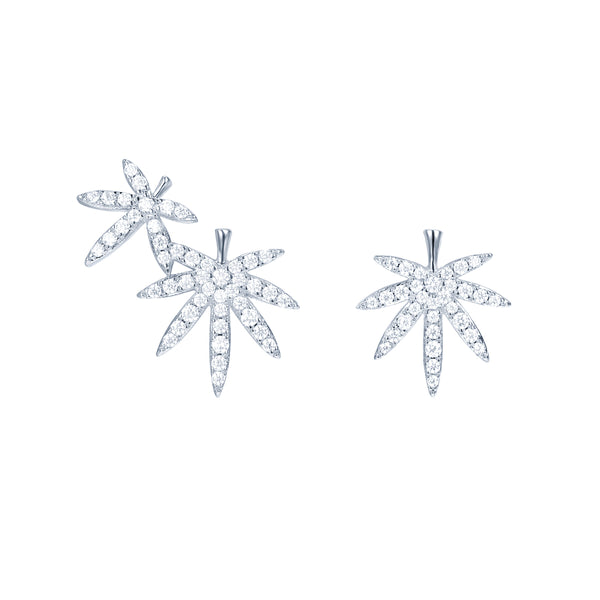 Le Loup Tropical Leaf Earring Silver Right