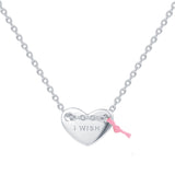 Le Loup " I Wish"  Silver  Heart Necklace