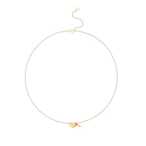 Le Loup " I Wish"  Gold Heart Necklace